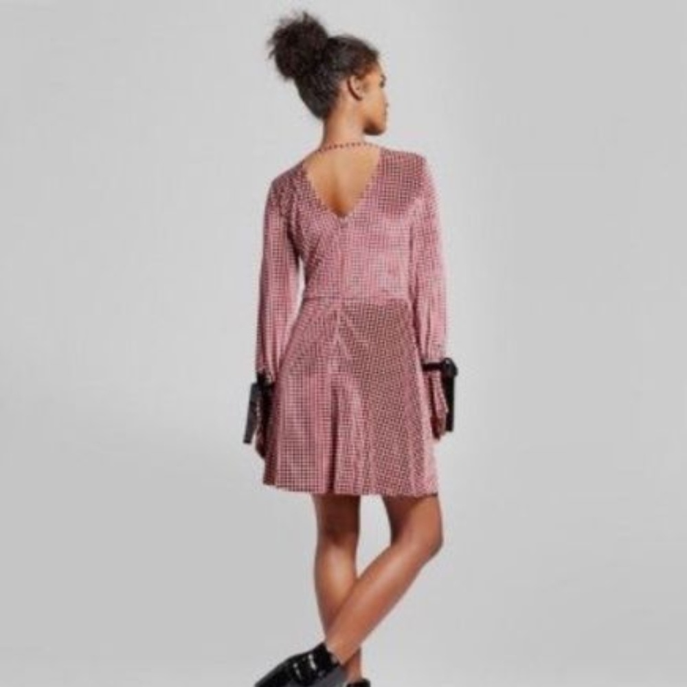 Women's Printed Velvet Fit & Flare Dress #48-103 - Picture 2 of 6